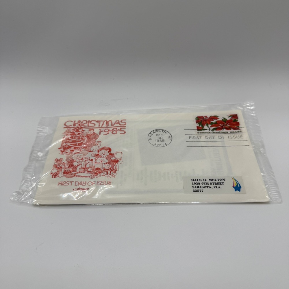 Vintage 1985 Christmas First Day of Issue Artmaster Envelope USA 22c Stamp FDC